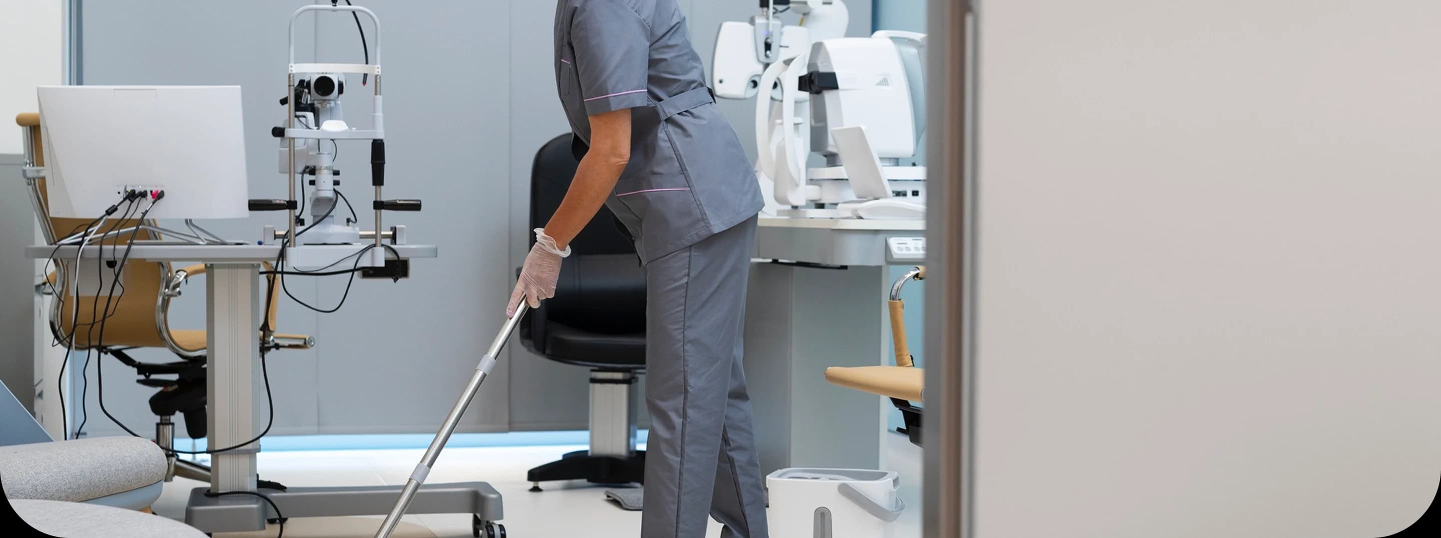 Medical centre cleaning hero background
